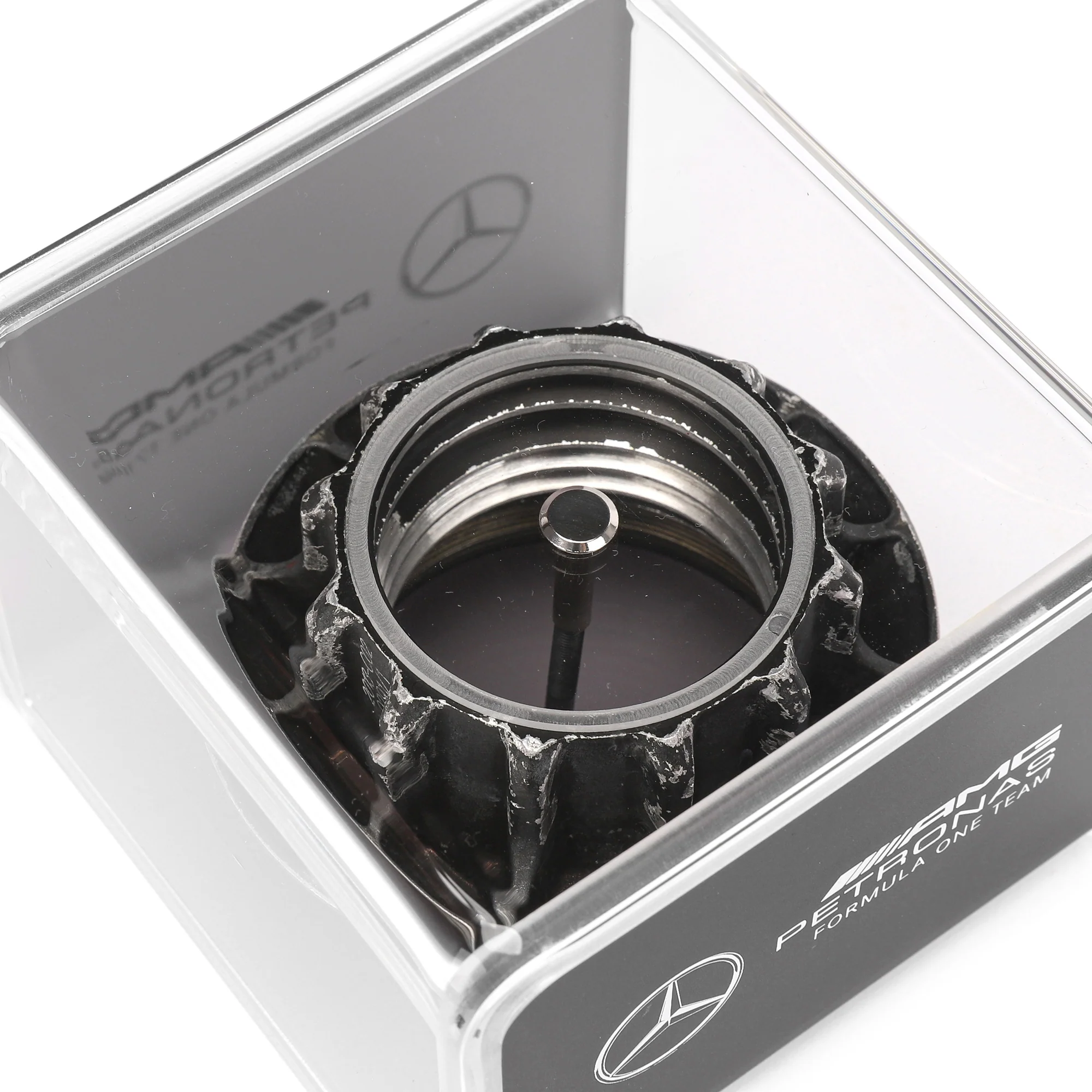 Mercedes AMG Petronas 2013 Grand Prix Used Wheel Nut in Display Case - Black - Image 3