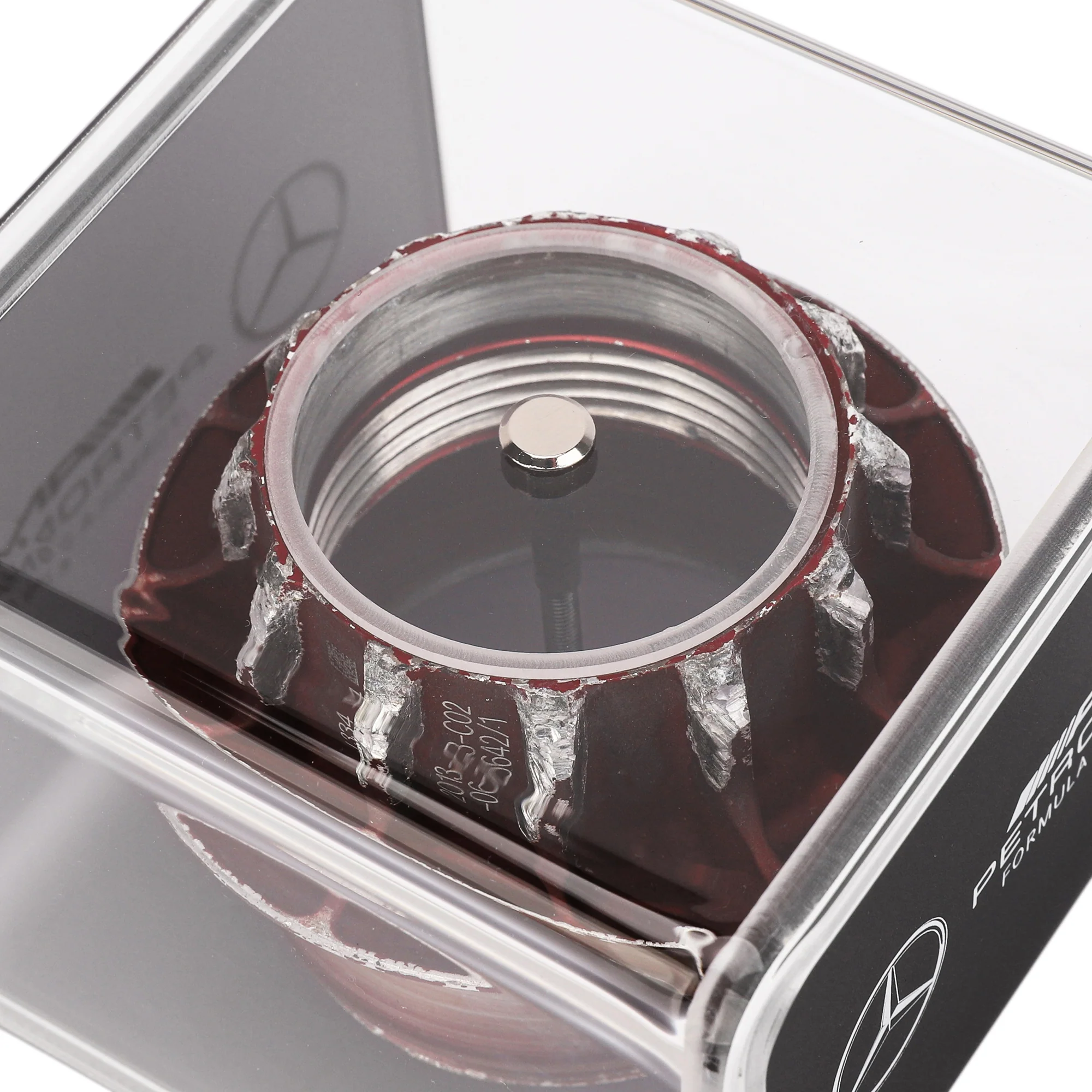 Mercedes-AMG Petronas 2013 Grand Prix Used Red Wheel Nut in Display Case - Image 5