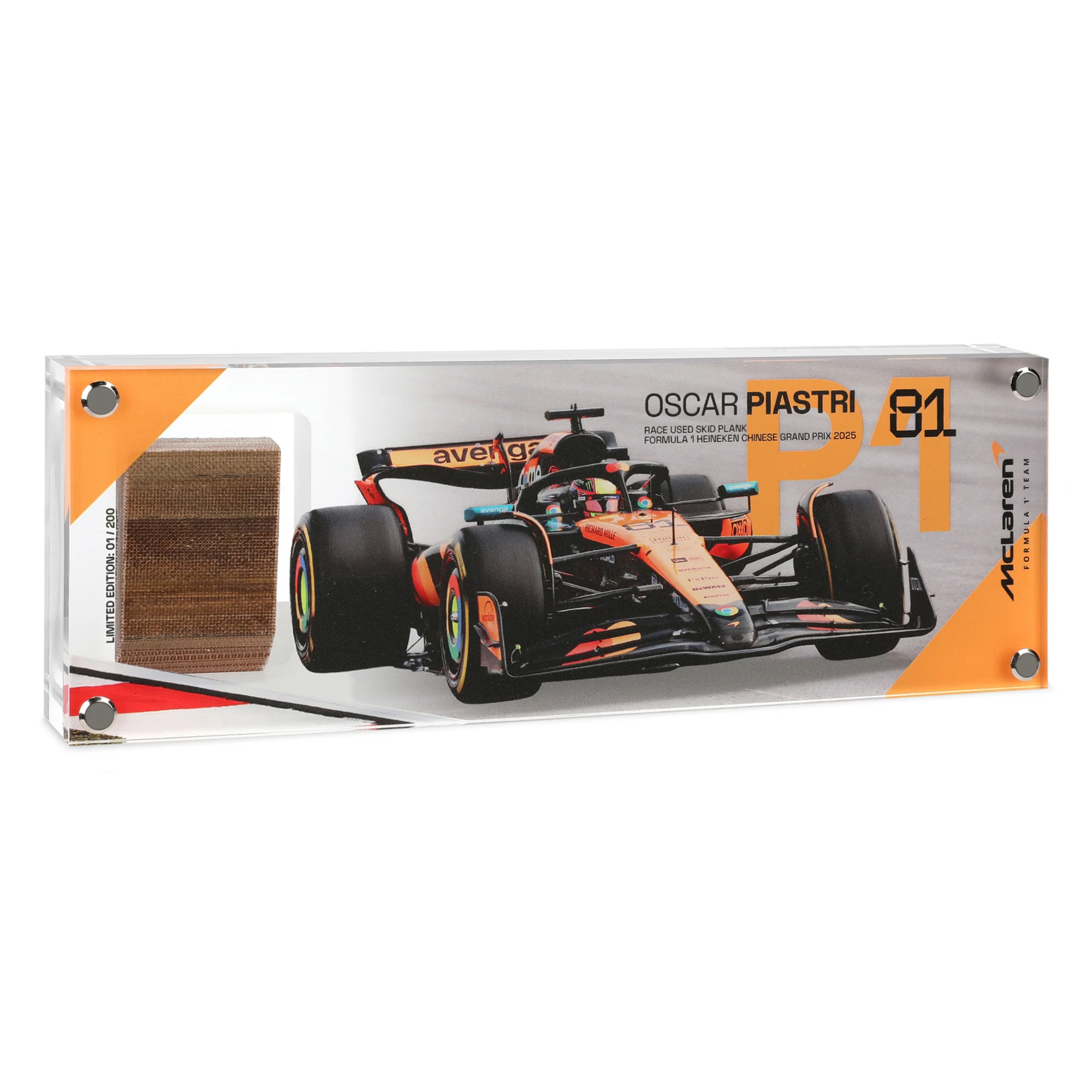 Oscar Piastri 2025 Chinese Grand Prix Winning McLaren Skid Plank – Race-Used – Limited Edition of 200