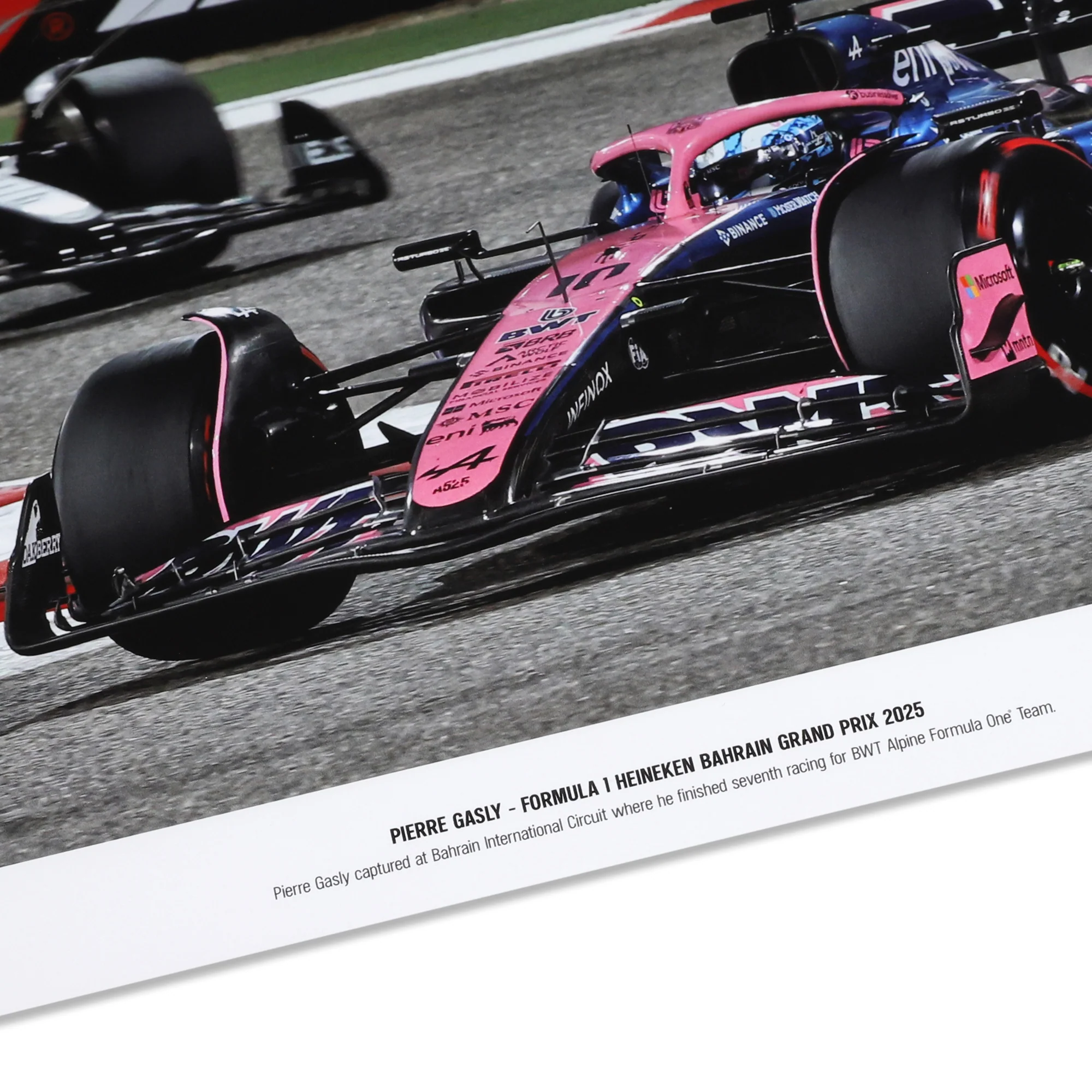 Pierre Gasly Signed 2025 BWT Alpine Formula One™ Team Print - Bahrain GP - Image 3