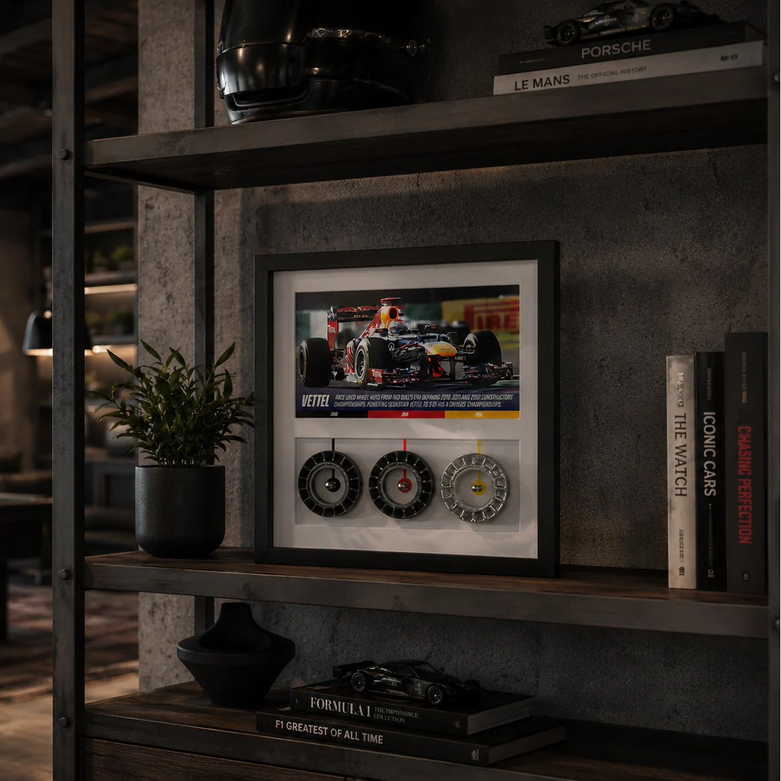Sebastian Vettel Framed Grand Prix Used Red Bull Racing Wheel Nuts - Image 2