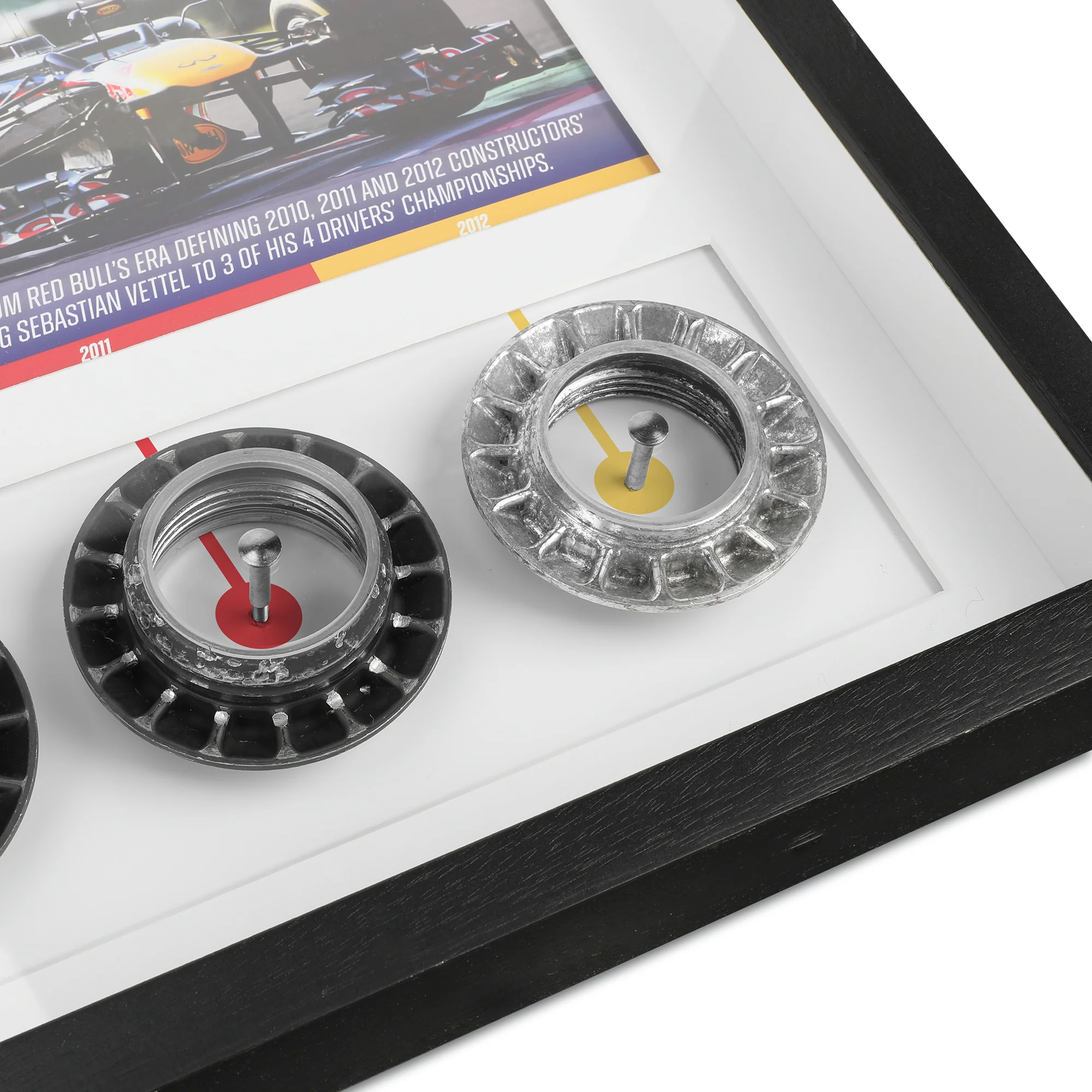 Sebastian Vettel Framed Grand Prix Used Red Bull Racing Wheel Nuts - Image 3