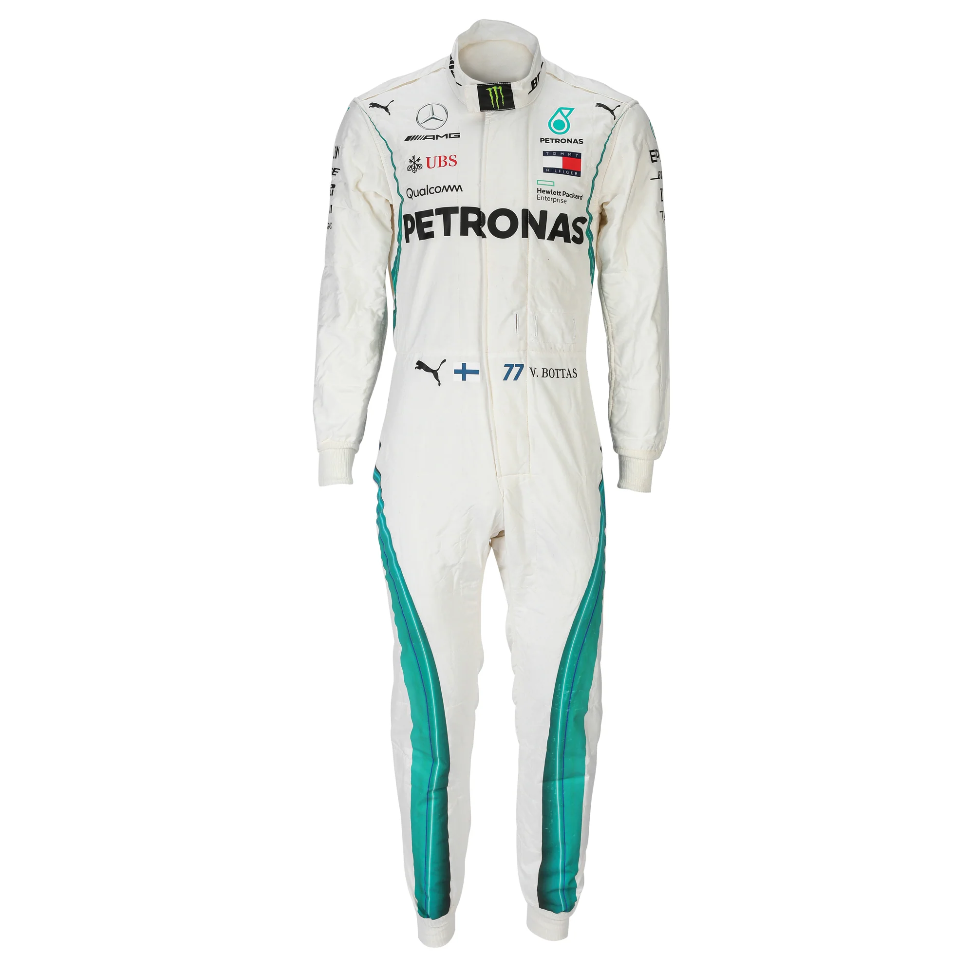 Valtteri Bottas 2018 Mercedes-AMG Petronas Grand Prix Used Race Suit – Singapore GP